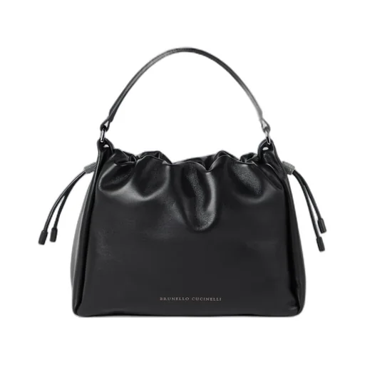 Brunello Cucinelli Embellished Drawstring Shoulder Bag