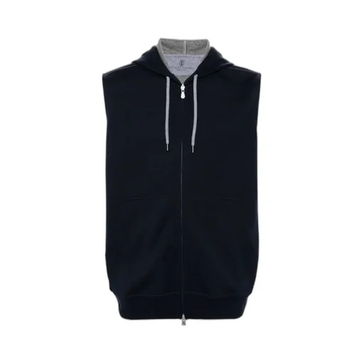 Brunello Cucinelli Drawstring Sleeveless Hoodie
