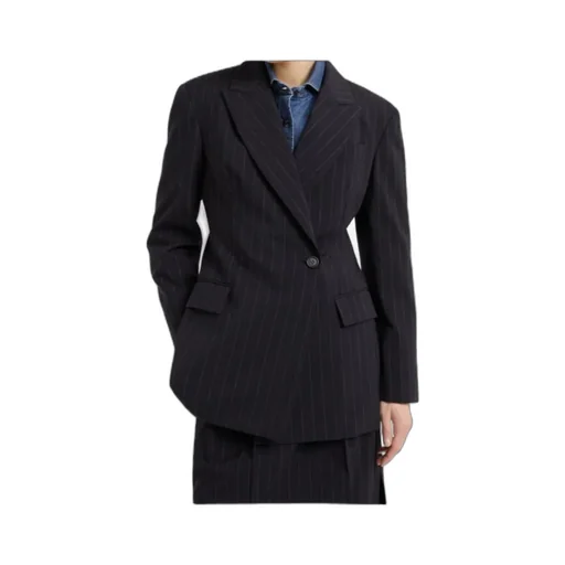 Brunello Cucinelli Pinstriped Double Breasted Blazer