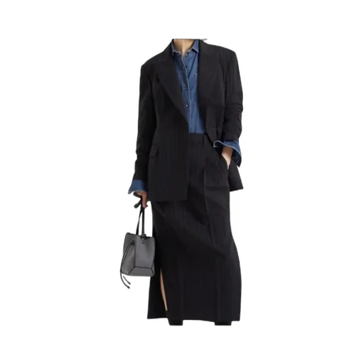 Brunello Cucinelli Pinstriped Double Breasted Blazer