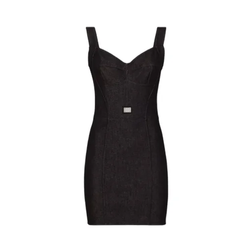 Logo-Plaque Bustier Dress
