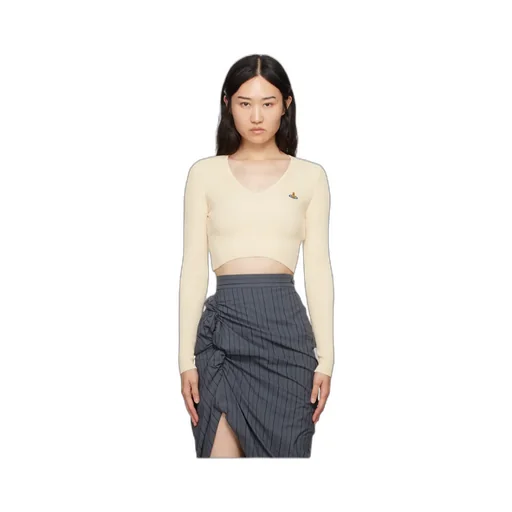 Vivienne Westwood Bea Cropped V-Neck Jumper