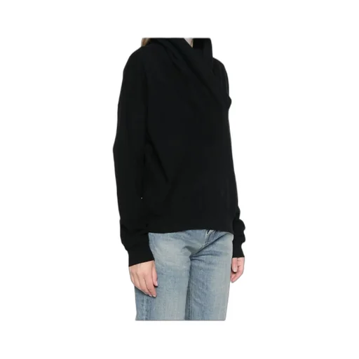 Saint Laurent V-Neck Drop Shoulder Hoodie