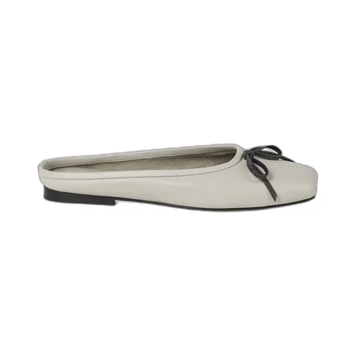 Monili-Bow Leather Mules