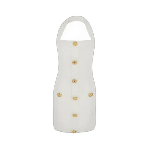 Balmain Halterneck Tweed Mini Dress