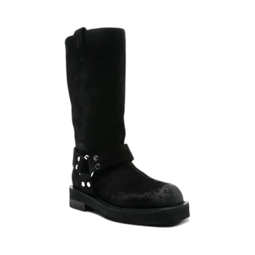 Demi Buckle-Strap Suede Boots