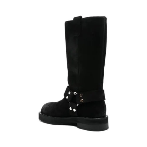 Demi Buckle-Strap Suede Boots