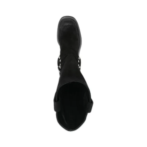 Demi Buckle-Strap Suede Boots