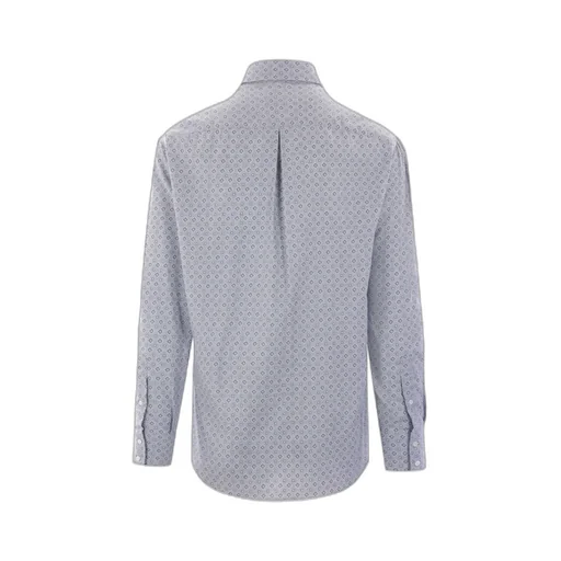 Brunello Cucinelli Geometric Printed Curved Hem Shirt
