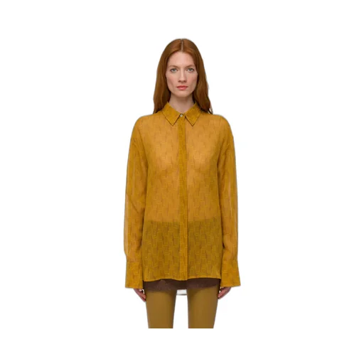 Salvatore Ferragamo Gancini Jacquard Semi-Sheer Shirt
