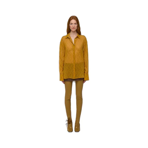 Salvatore Ferragamo Gancini Jacquard Semi-Sheer Shirt