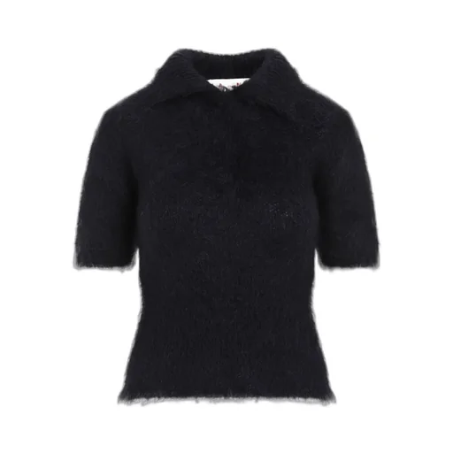 Marni Short Sleeved Brushed Knitted Polo Top