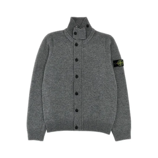 Stone Island Junior Compass-Badge High Neck Cardigan