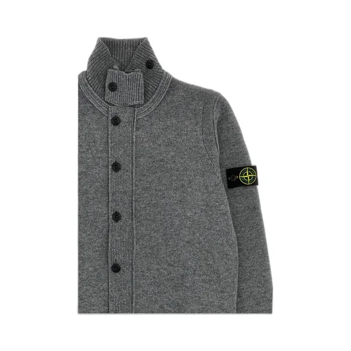 Stone Island Junior Compass-Badge High Neck Cardigan