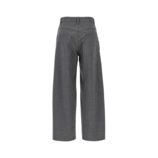 Brunello Cucinelli Logo Patch Wide-Leg Pants