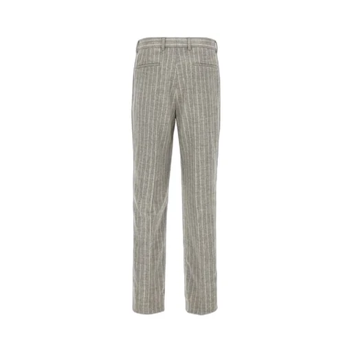 Brunello Cucinelli Striped Tapered Pleated-Detail Trousers