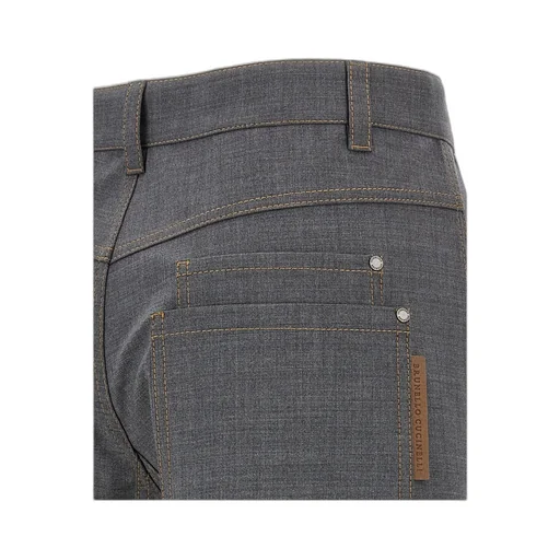 Brunello Cucinelli Logo Patch Wide-Leg Pants