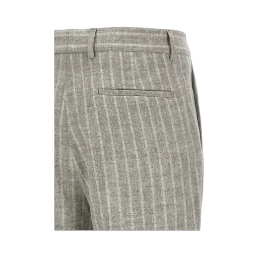 Brunello Cucinelli Striped Tapered Pleated-Detail Trousers
