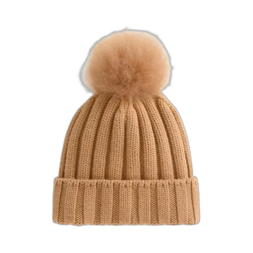 Woolrich Logo Patch Pompom Detailed Beanie