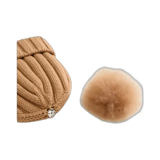Woolrich Logo Patch Pompom Detailed Beanie