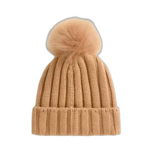 Woolrich Logo Patch Pompom Detailed Beanie