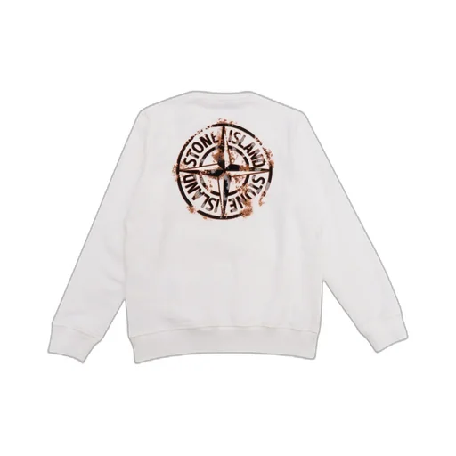 Stone Island Junior Logo Printed Jersey Sweatshirt