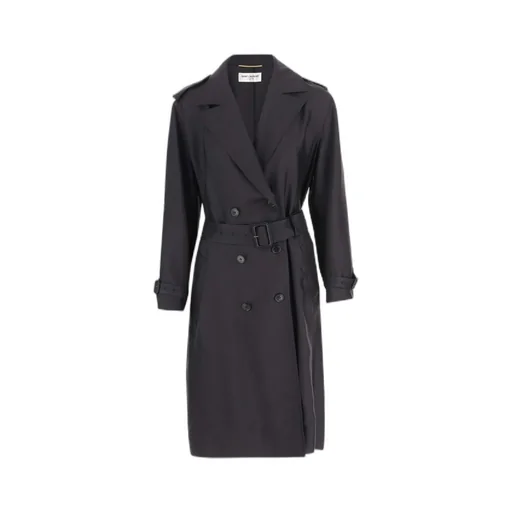Saint Laurent Double-Breasted Belted Coat
