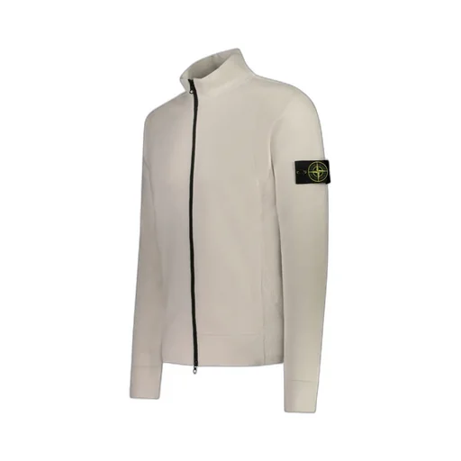 Stone Island Logo Patch Zip-Up Cardigan