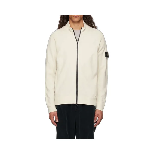 Stone Island Logo Patch Zip-Up Cardigan