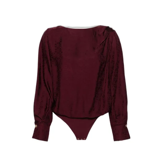 Elisabetta Franchi Jacquard Satin Bodysuit-Style Blouse