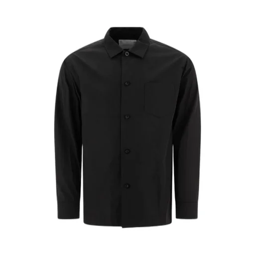 Pleated Button-Up Shirt