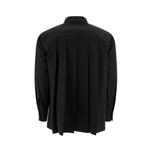 Pleated Button-Up Shirt