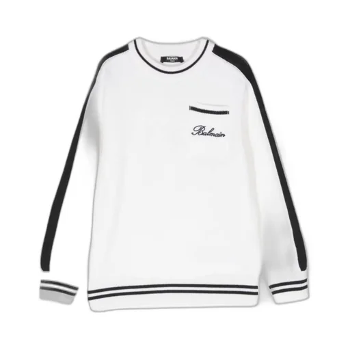 Balmain Kids Logo Embroidered Crewneck Jumper