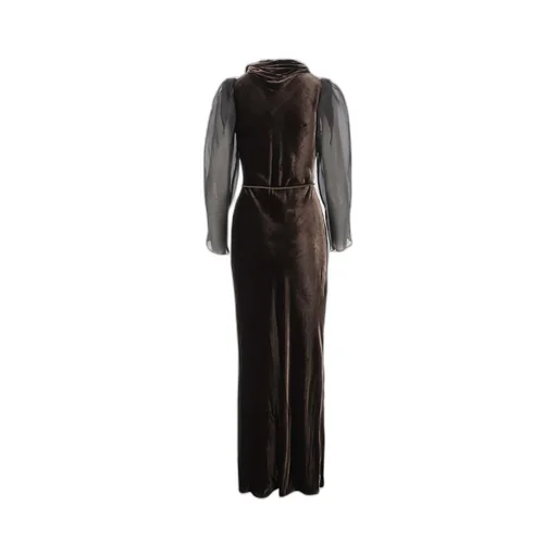 Stephan Janson Sheer Sleeve Maxi Dress