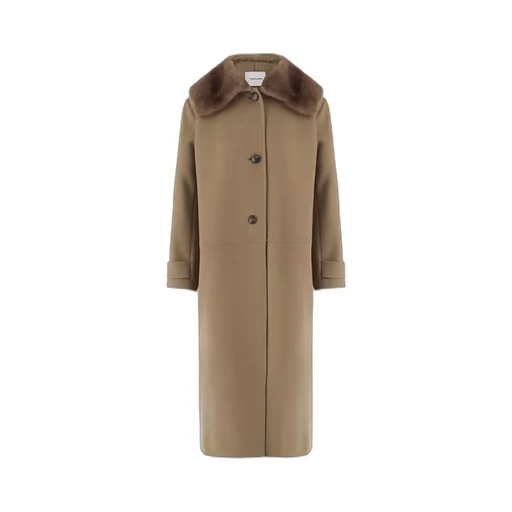 Yves Salomon Mink Collar Long Coat