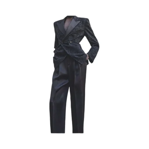 Saint Laurent High Waist Straight Leg Pants