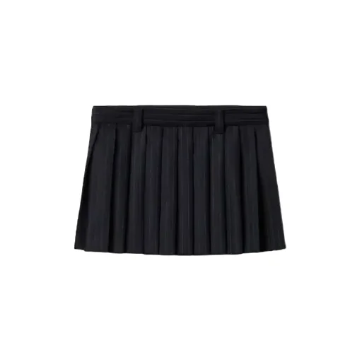Miu Miu Logo-Appliqué Pleated Mini Skirt