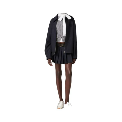 Miu Miu Logo-Appliqué Pleated Mini Skirt