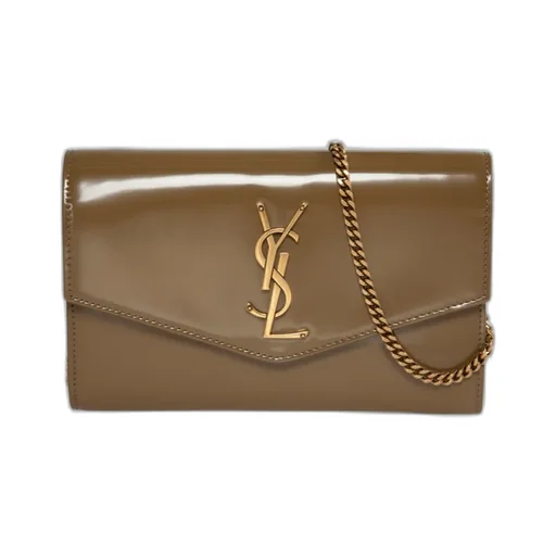 Saint Laurent Uptown Chain Logo Plaque Wallet