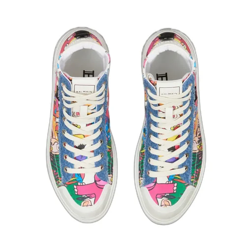 Balmain X Disney B-Court High-Top Sneakers