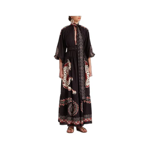 Athena Animal-Print Silk Dress