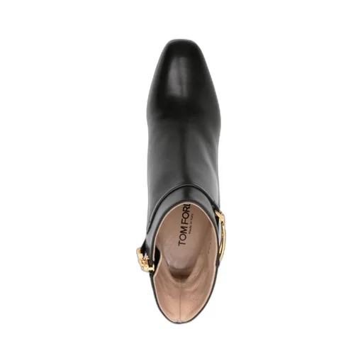Tom Ford Logo Plaque Ankle Boots