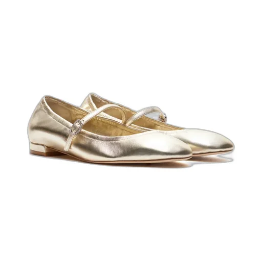 Claris Crystal-Embellished Leather Ballerina Shoes