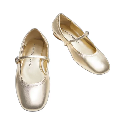 Claris Crystal-Embellished Leather Ballerina Shoes