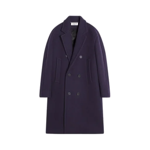 Lanvin Logo Plaque Double-Breasted Coat
