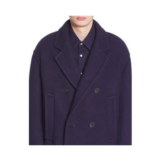 Lanvin Logo Plaque Double-Breasted Coat
