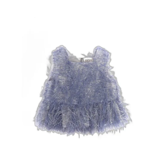 Douuod Kids Fringe-Detailed Metallic Thread Flared Top