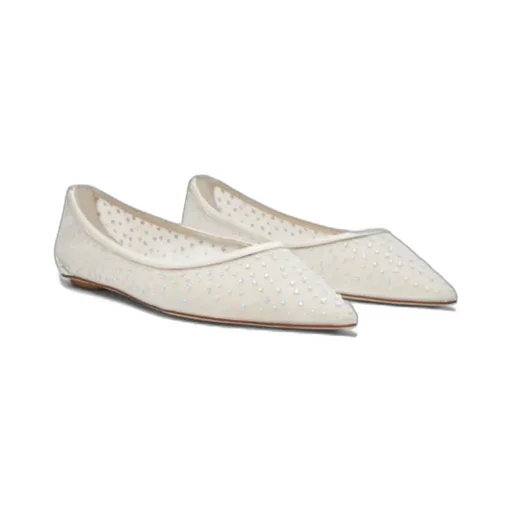 Emilia Mesh Crystal-Embelished Ballerina Shoes