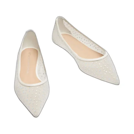 Emilia Mesh Crystal-Embelished Ballerina Shoes