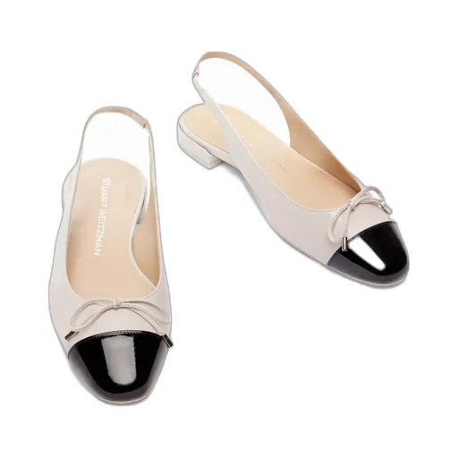 Sleek Bow Slingback Ballerina Shoes
